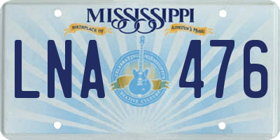 MS license plate LNA476