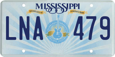 MS license plate LNA479