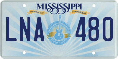 MS license plate LNA480