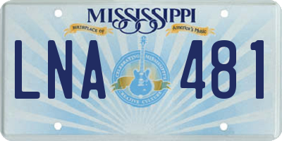 MS license plate LNA481