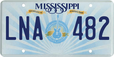 MS license plate LNA482