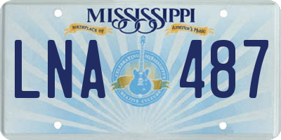 MS license plate LNA487