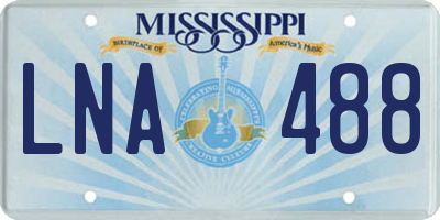 MS license plate LNA488