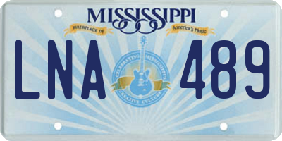 MS license plate LNA489
