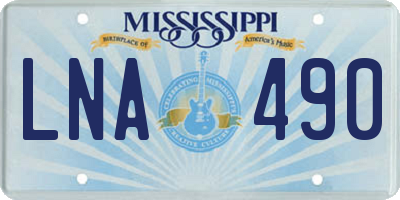 MS license plate LNA490