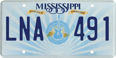 MS license plate LNA491