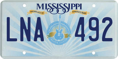 MS license plate LNA492