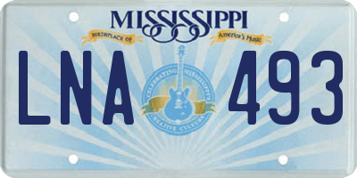 MS license plate LNA493