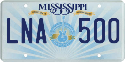 MS license plate LNA500
