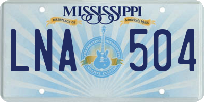 MS license plate LNA504