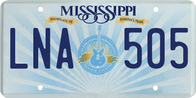 MS license plate LNA505