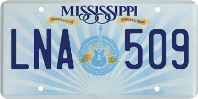 MS license plate LNA509