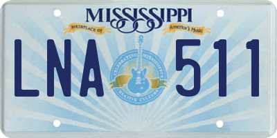 MS license plate LNA511