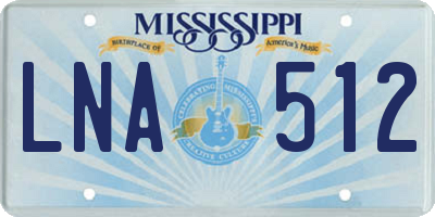 MS license plate LNA512