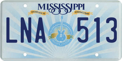 MS license plate LNA513