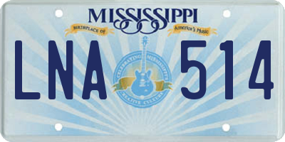MS license plate LNA514