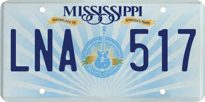 MS license plate LNA517