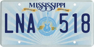 MS license plate LNA518