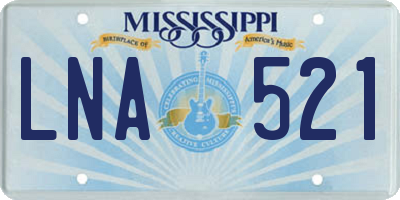 MS license plate LNA521