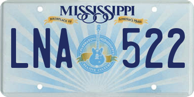 MS license plate LNA522