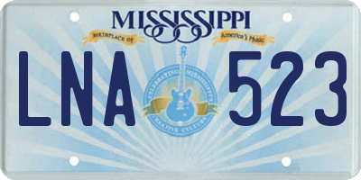 MS license plate LNA523