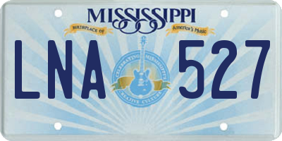 MS license plate LNA527