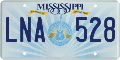 MS license plate LNA528
