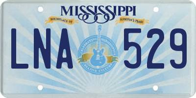 MS license plate LNA529