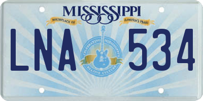 MS license plate LNA534