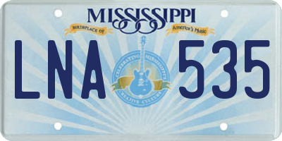 MS license plate LNA535