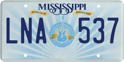 MS license plate LNA537