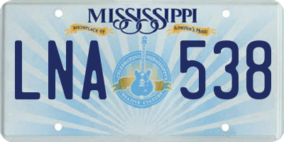 MS license plate LNA538
