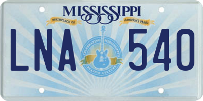 MS license plate LNA540