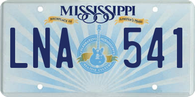 MS license plate LNA541