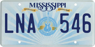 MS license plate LNA546