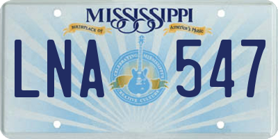 MS license plate LNA547