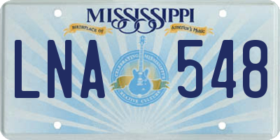 MS license plate LNA548