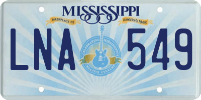 MS license plate LNA549