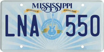 MS license plate LNA550