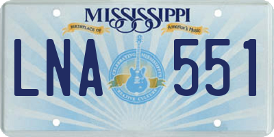 MS license plate LNA551