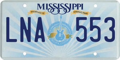 MS license plate LNA553