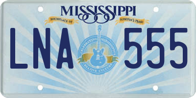 MS license plate LNA555