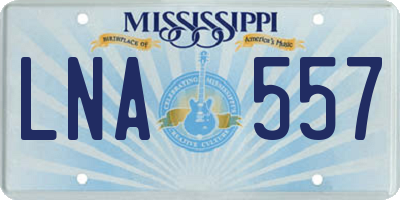 MS license plate LNA557