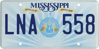 MS license plate LNA558