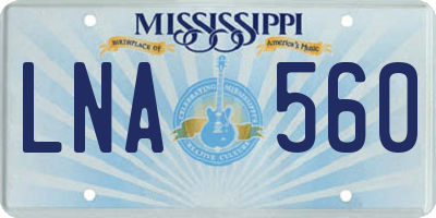 MS license plate LNA560