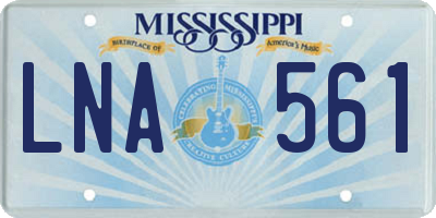 MS license plate LNA561