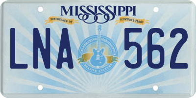 MS license plate LNA562