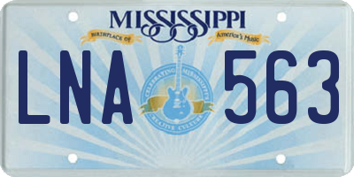 MS license plate LNA563