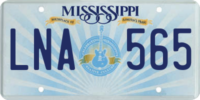MS license plate LNA565