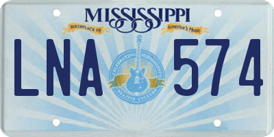 MS license plate LNA574